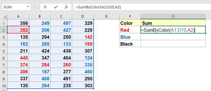 How To Count Or Sum Cells Based On The Font Colors In Excel