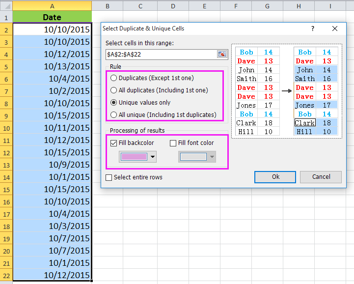 doc count edinstven datum 4