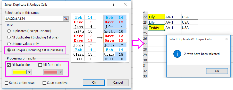 doc count uniques with criteria 11