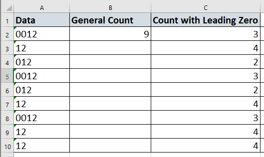 doc count string with leading zero 1