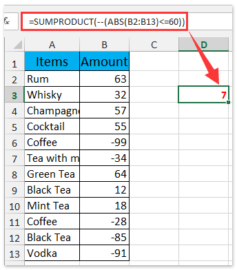 How To Countif Absolute Values Greater Less Than Given Value In Excel