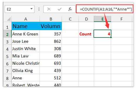 excel formula countif contains partial text