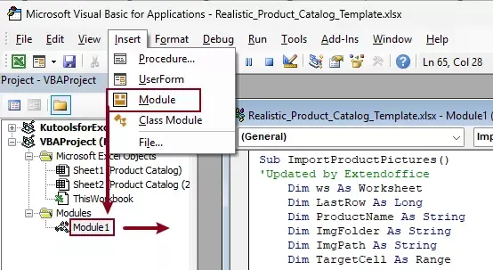 a screenshot showing how to use the VBA code