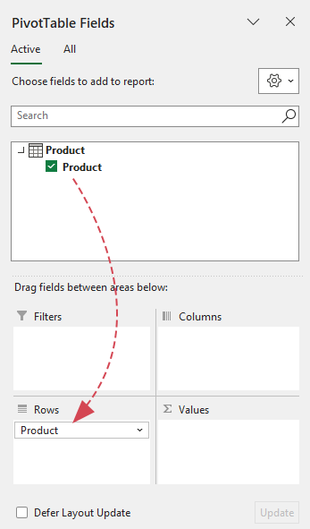 check the column name to add it to rows ares