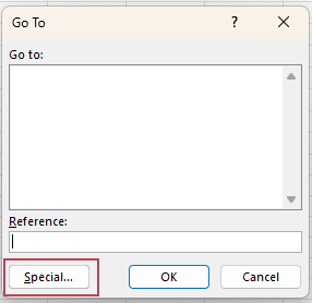 Open the Go To dialog box