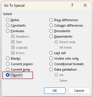 Open the Go To dialog box