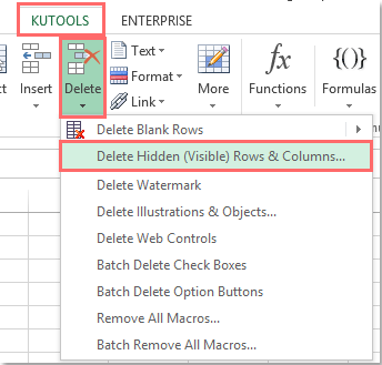 How to delete empty columns with header in Excel?