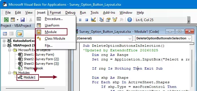 how to use the VBA code