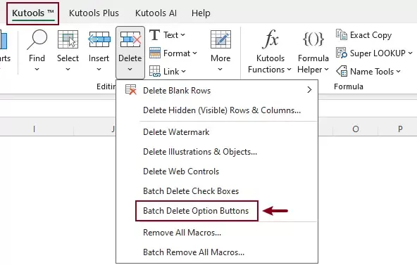 apply the batch delete option buttons feature