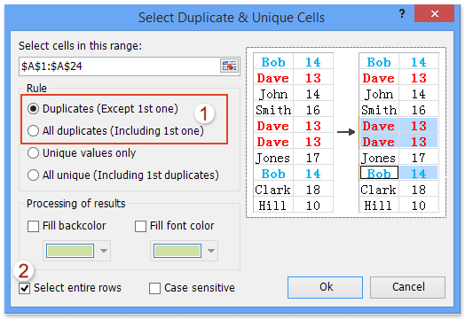 How to delete rows based on duplicates in one column in Excel