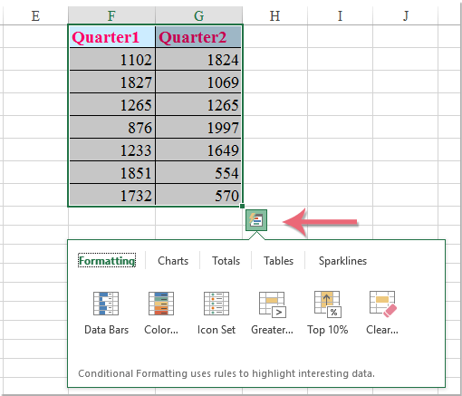 where is the quick analysis tool in excel