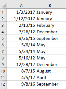 How To Display January Month Name If Cell Starts With 1 Numbers In Excel