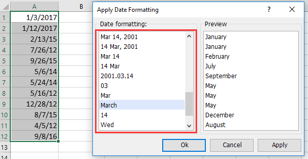 doc menampilkan nama bulan 4