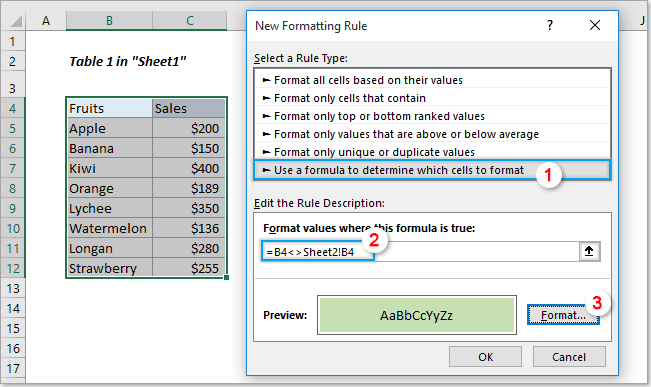 compare excel worksheets for differences