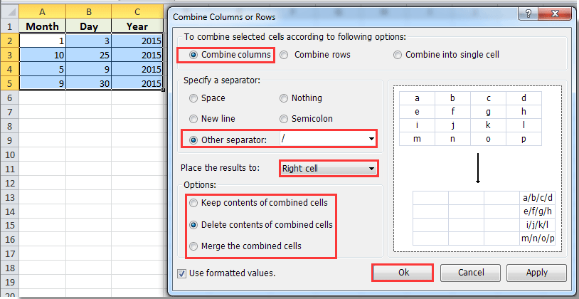 How To Combine Day Month And Year In Excel