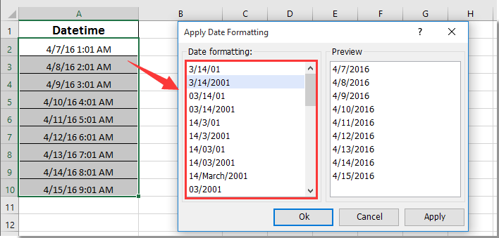 change date format office 2010