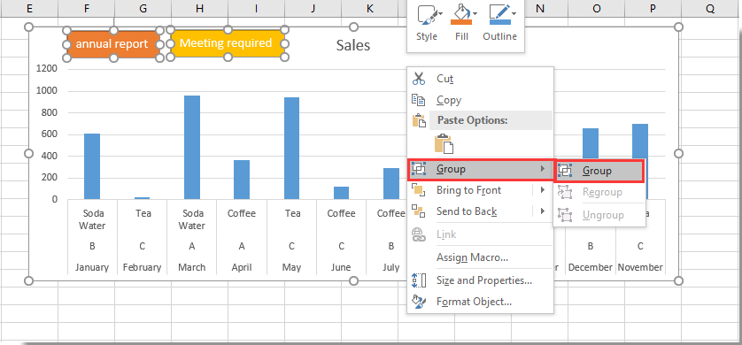 excel chart text box will not print