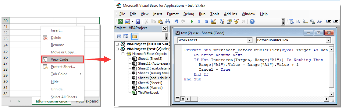 double click in excel mac os x