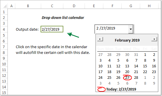 How to create a drop down list calendar (date picker) in Excel?