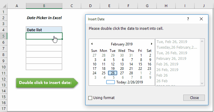 free excel date picker addins