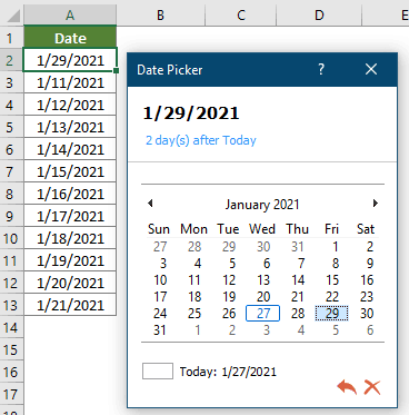 How to create a drop down list calendar (date picker) in Excel?