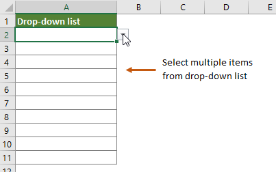 excel drop down list