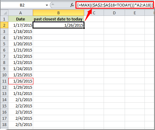 How To Find The Closest Date To Today On A List In Excel