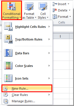 a screenshot of creating a new conditional formatting rule 2