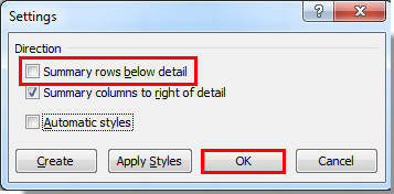 excel for mac group outline summary below detail