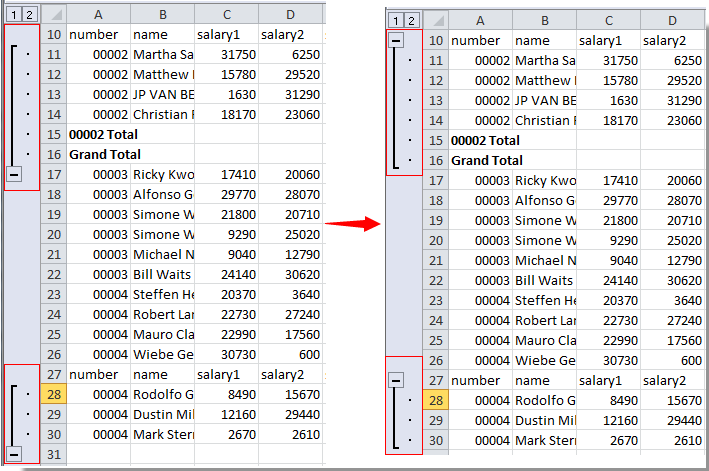 excel for mac group outline summary below detail