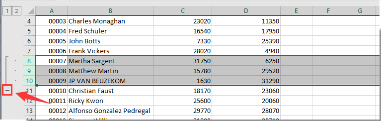 Скрытие столбцов в Microsoft Excel