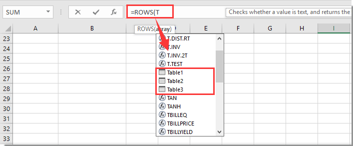 How To List All Table Names In Excel