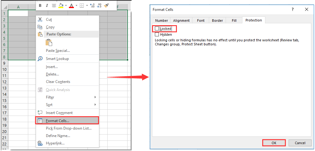 for mac how do you protect cells in excel