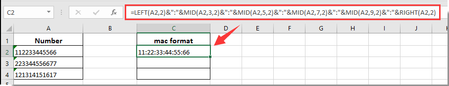 excel setup for mac addresses