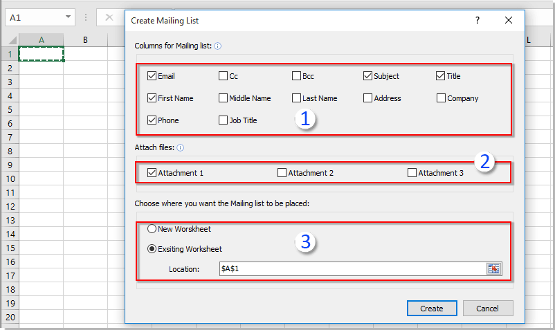 excel email template