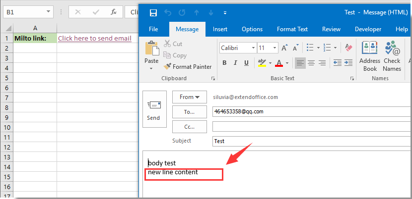 create outlook email list from excel