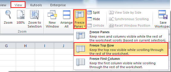 How To Make Top Row Always Stay Visible In Excel