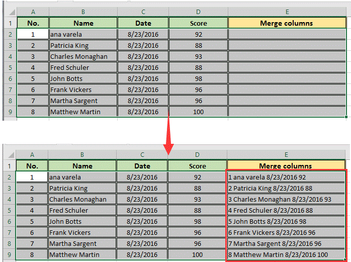 how to quickly merge cells in excel