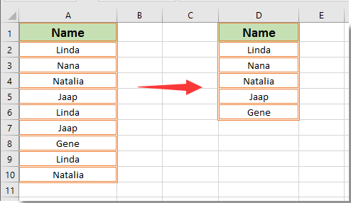 excel formula to remove duplicates from an array