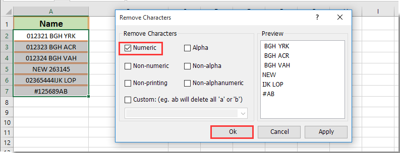 How to remove numbers from cells which containing texts and numbers in ...
