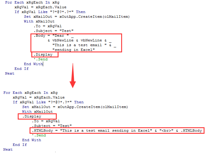 excel vba add default signature to outlook email