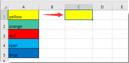 How to set cell color equal to another cell color in Excel?