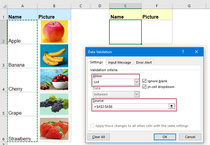 How To Create Drop Down List With Images In Excel