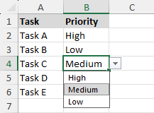 Drop-down list in Excel