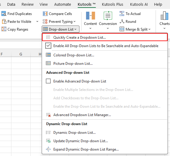 Data Validation option on the ribbon in Excel
