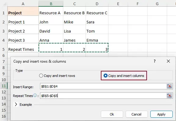 configure the kutools dialog box