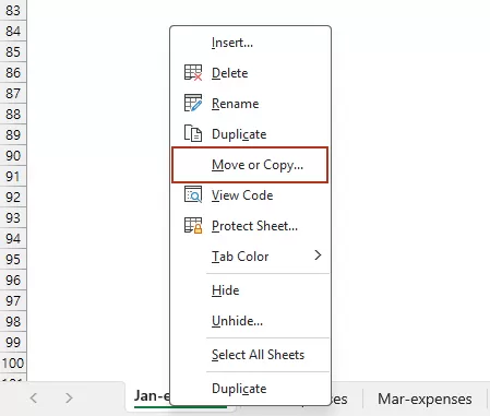 Select Move or Copy from the context menu