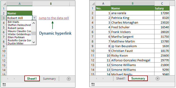 how to create dynamic hyperlink based on specific cell value in excel