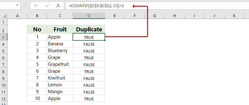 excel find duplicate values without highlighting