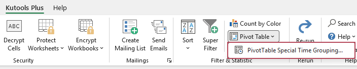 Open PivotTable Special Time Grouping